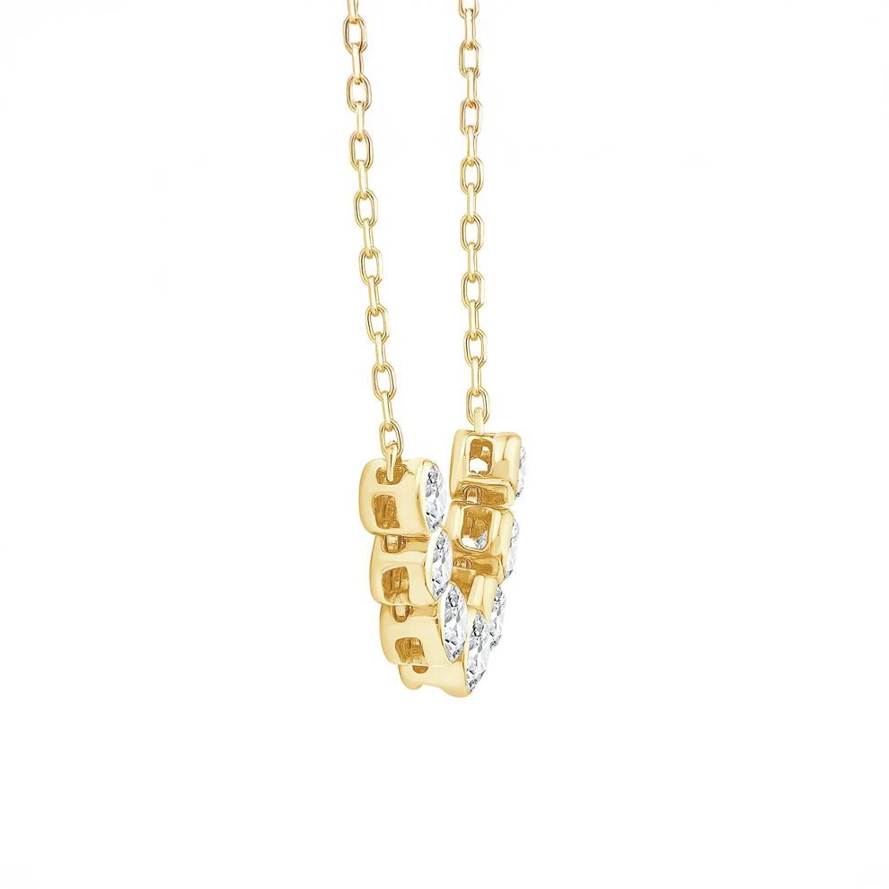 Lab Grown Diamond Multi-Stone Bezel-Set Necklace in 10K Yellow Gold (3/4 ct. tw.) – Image 2 of 4