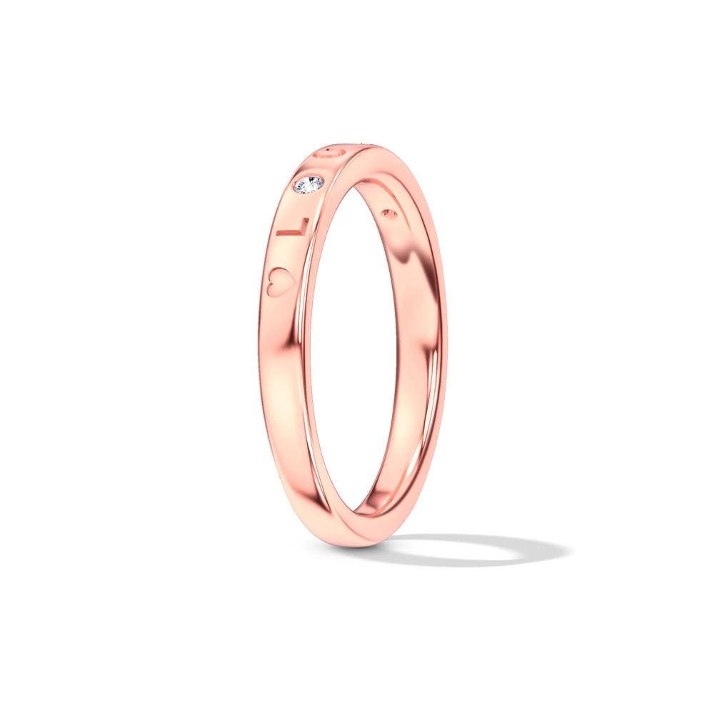 Diamond Accent "Love" Stack Band in 10K Rose Gold – Image 3 of 4