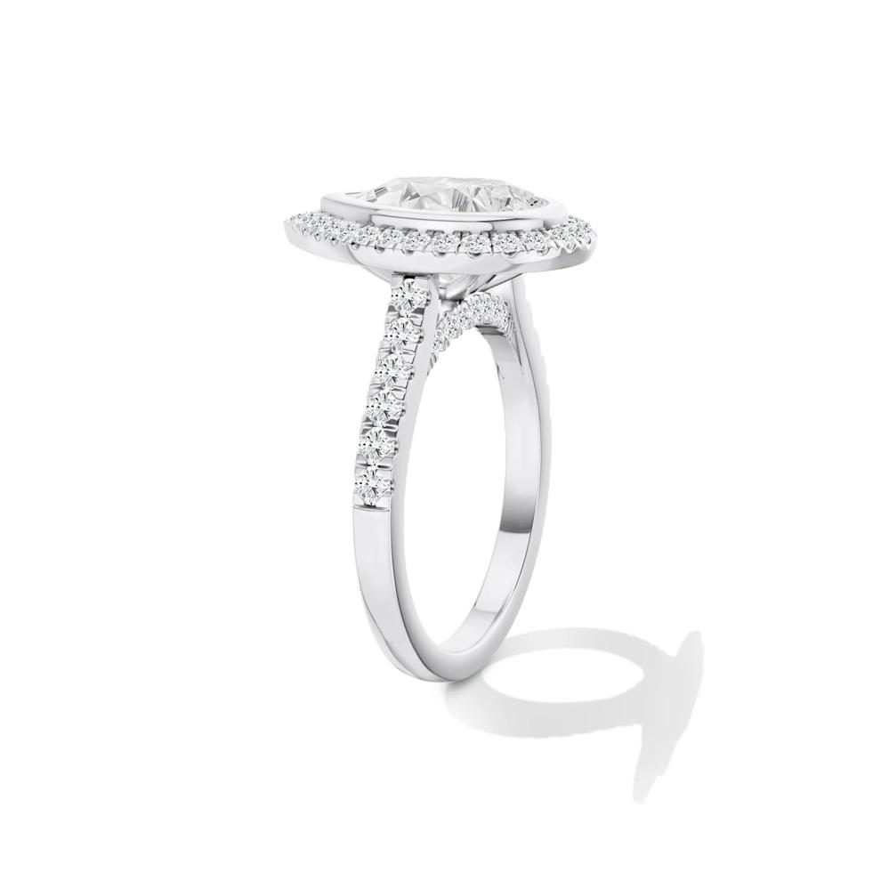 Jude Lab Grown Diamond Pear-Shaped Halo Engagement Ring in Platinum (2 5/8 ct. tw.) – Image 3 of 4