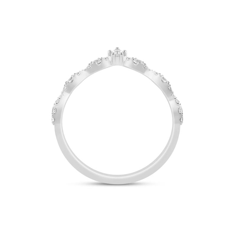 Faux Marquise Diamond Chevron Band in 14K White Gold (1/4 ct. tw.) – Image 2 of 3