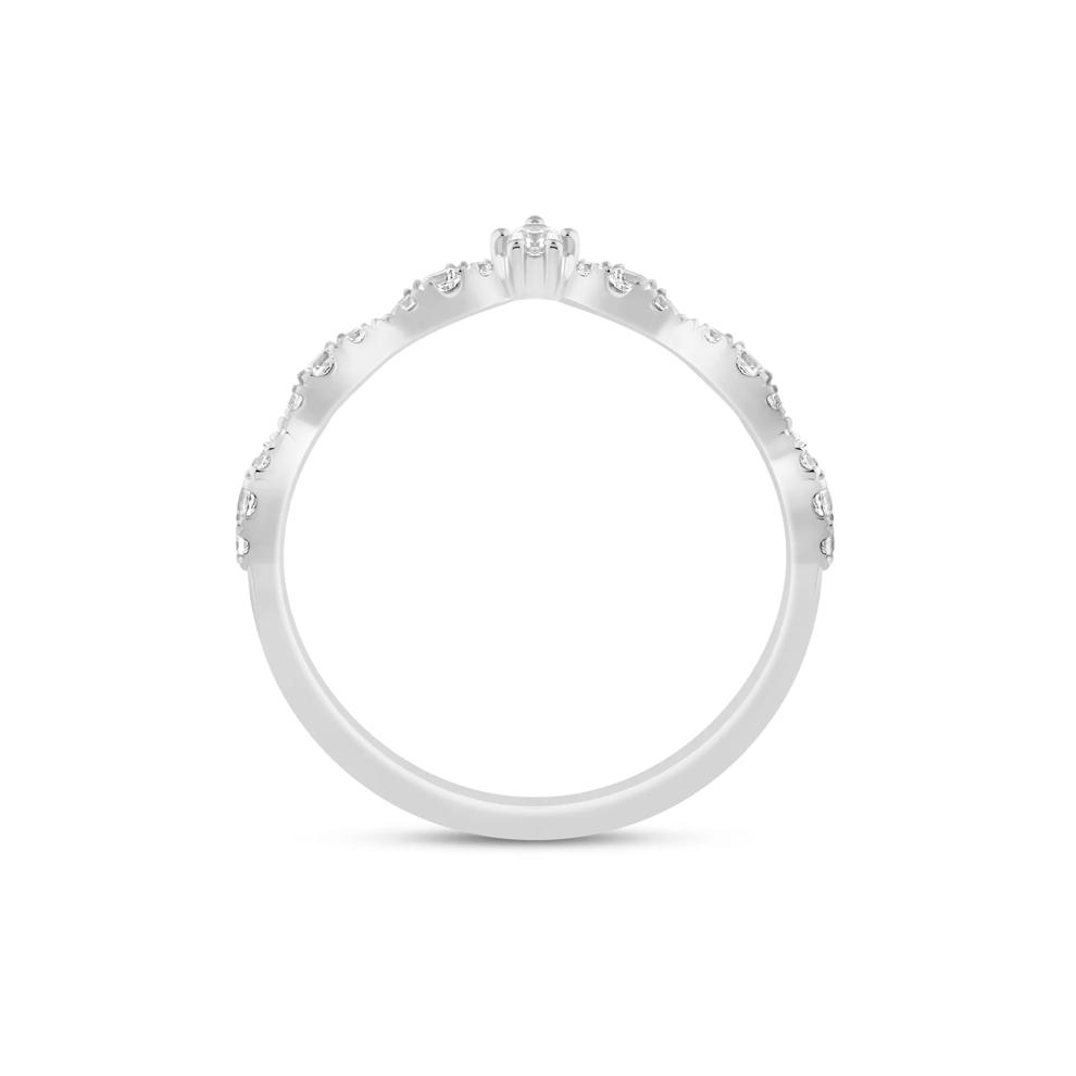 Faux Marquise Diamond Chevron Band in 14K White Gold (1/4 ct. tw.) – Image 2 of 3