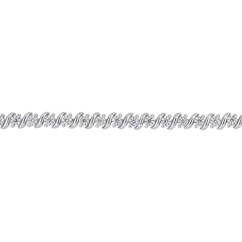 Moissanite Tennis Bracelet with &ldquo;S&rdquo; Links in Sterling Silver &#40;2 3/4 ct. dew&#41; – Image 2 of 4