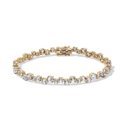 Lab-Created White Sapphire Tennis Bracelet in 14K Gold Vermeil, 7.25"