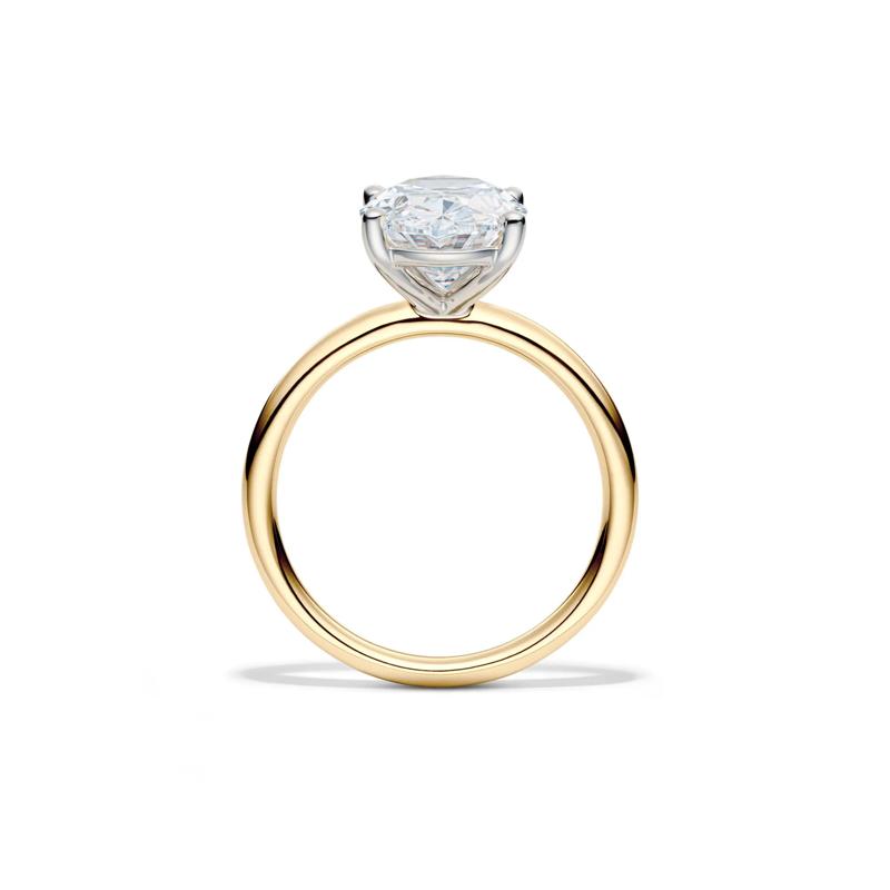 Lab Grown Diamond Oval Solitaire Engagement Ring in 14K Yellow Gold &#40;4 ct.&#41; – Image 2 of 4