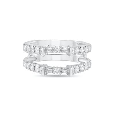 Diamond Round & Baguette Insert Ring in 10K White Gold (1 ct. tw.)