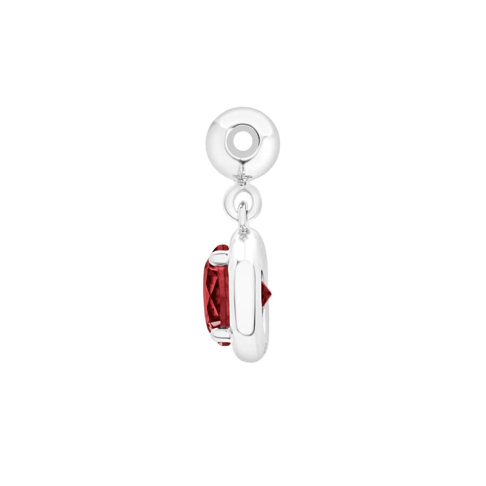 Garnet Birthstone Bead Charm in Sterling Silver – Image 2 of 3
