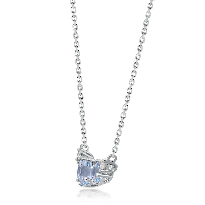 Aquamarine and Diamond Accent Pendant in 10K White Gold – Image 2 of 4