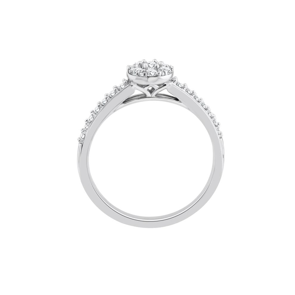 Diamond Round Composite Engagement Ring in 14k White Gold (3/4 ct. tw.) – Image 2 of 3