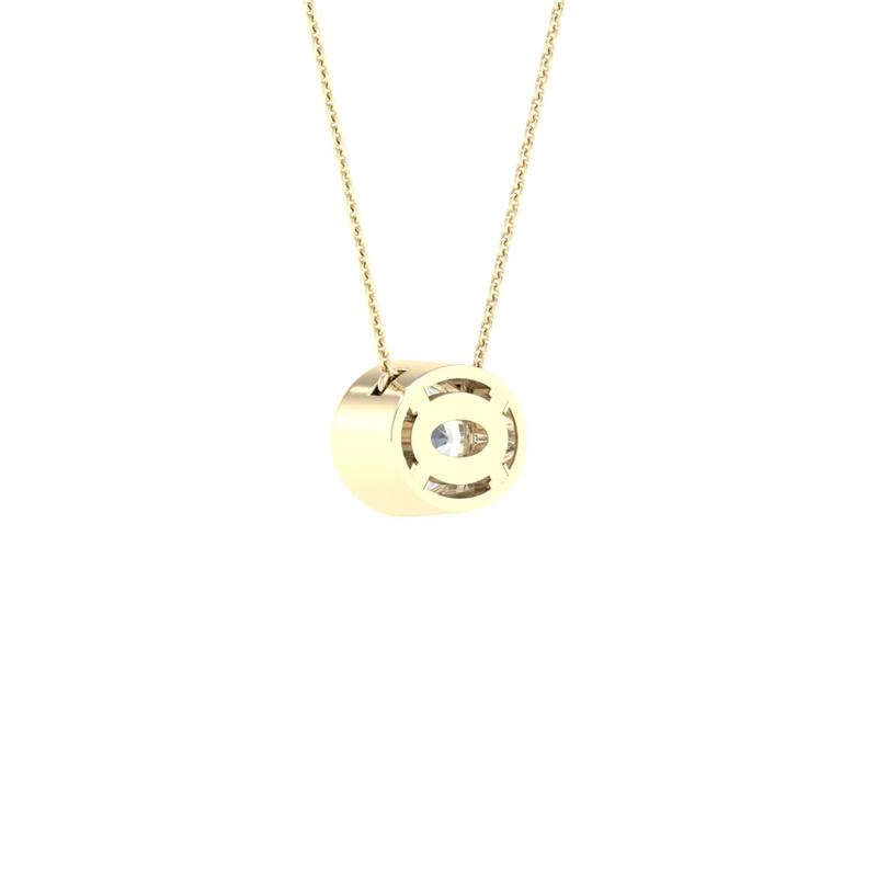 Lab Grown Diamond Oval-Shaped Solitaire Bezel Pendant in 10K Yellow Gold &#40;1 ct. tw.&#41; – Image 4 of 5