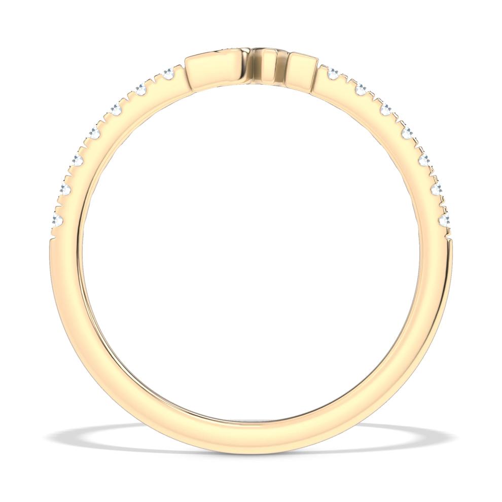 Diamond "Love" Stack Band in 10K Yellow Gold (1/7 ct. tw.) – Image 2 of 4