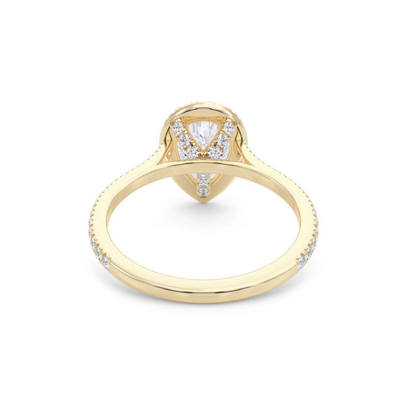 Pear-Shaped Diamond Halo Engagement Ring in 18K Yellow Gold (1-1/2 ct. tw.) – Image 4 of 5