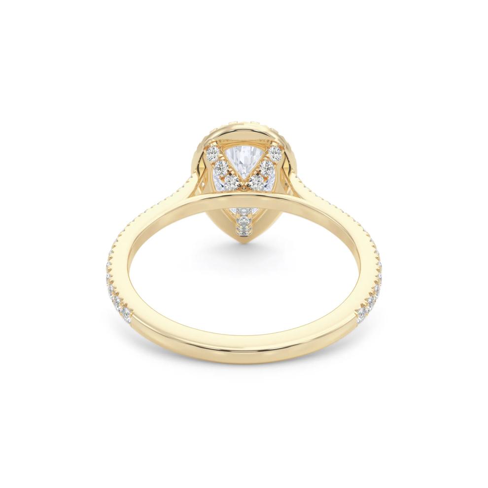 Pear-Shaped Diamond Halo Engagement Ring in 18K Yellow Gold (1-1/2 ct. tw.) – Image 4 of 5