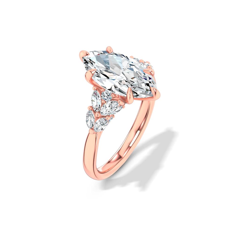 Lab Grown Diamond Marquise Center Engagement Ring in 14K Rose Gold (3 3/4 ct. tw.) – Image 4 of 4