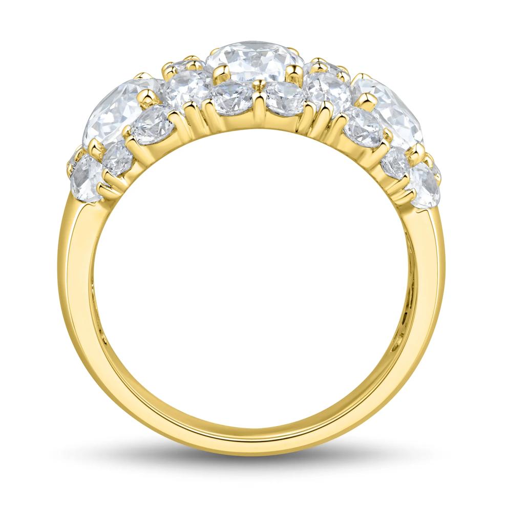 Lab Grown Diamond Oval, Pear-Shaped &amp; Round Band in 10K Yellow Gold (4 ct. tw.) – Image 3 of 3