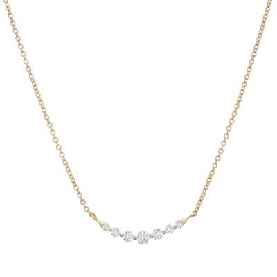Diamond Graduated Frontal Smile Necklace in 10K Yellow Gold (1/4 ct. tw.)