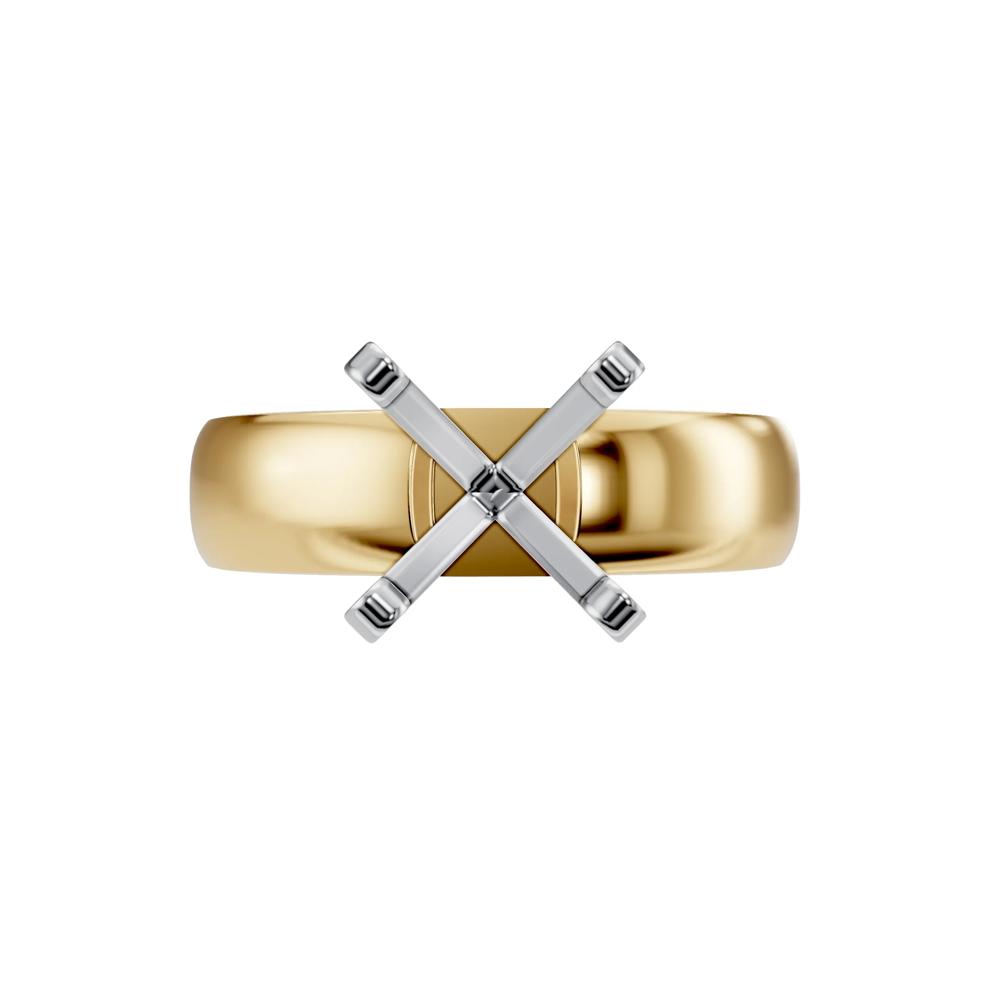 Solitaire Half-Round Semi-Mount Engagement Ring in 14K Yellow Gold (Setting Only) – Image 5 of 8