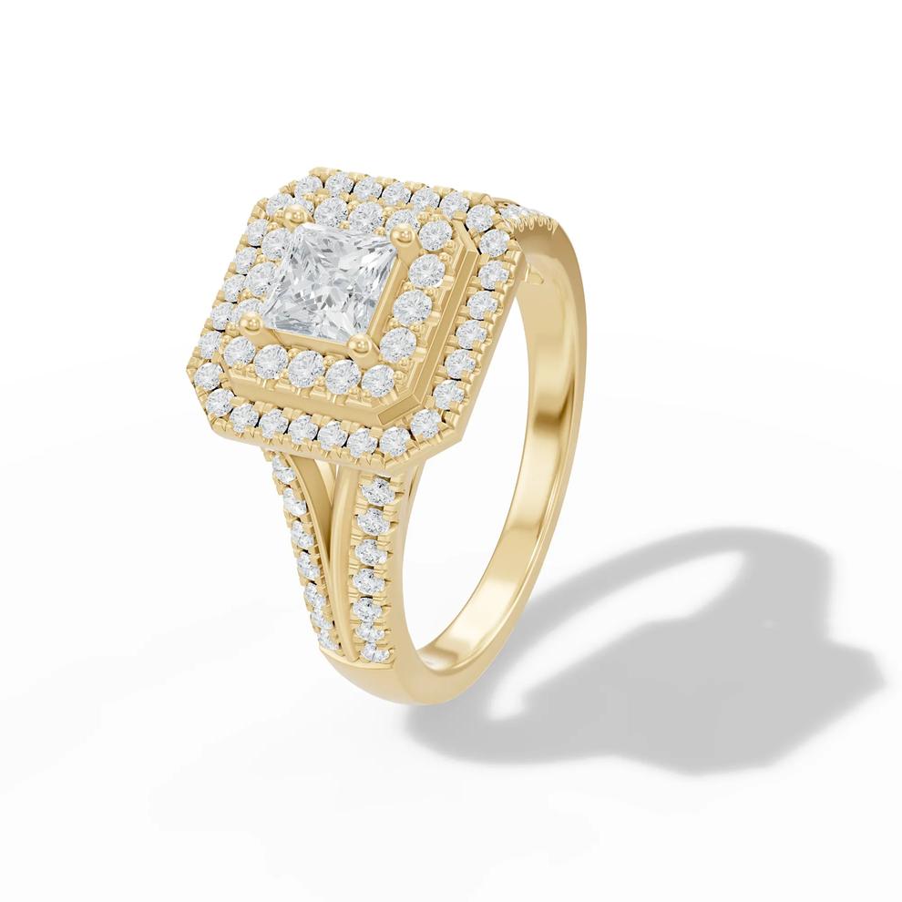 Diamond Princess-Cut Center Engagement Ring in 10K Yellow Gold (1 ct. tw.) – Image 4 of 4