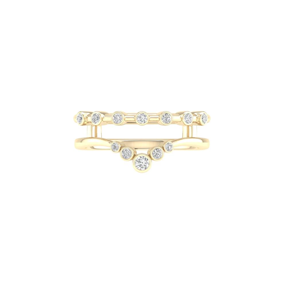 Chevron and Straight Bezel-Set Ring Insert in 14K Gold (1/5 ct. tw.) – Image 1 of 1