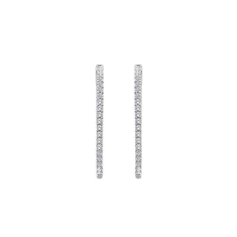 Lab Grown Diamond Hoop Earrings in 10K White Gold &#40;3 ct. tw.&#41; – Image 3 of 3