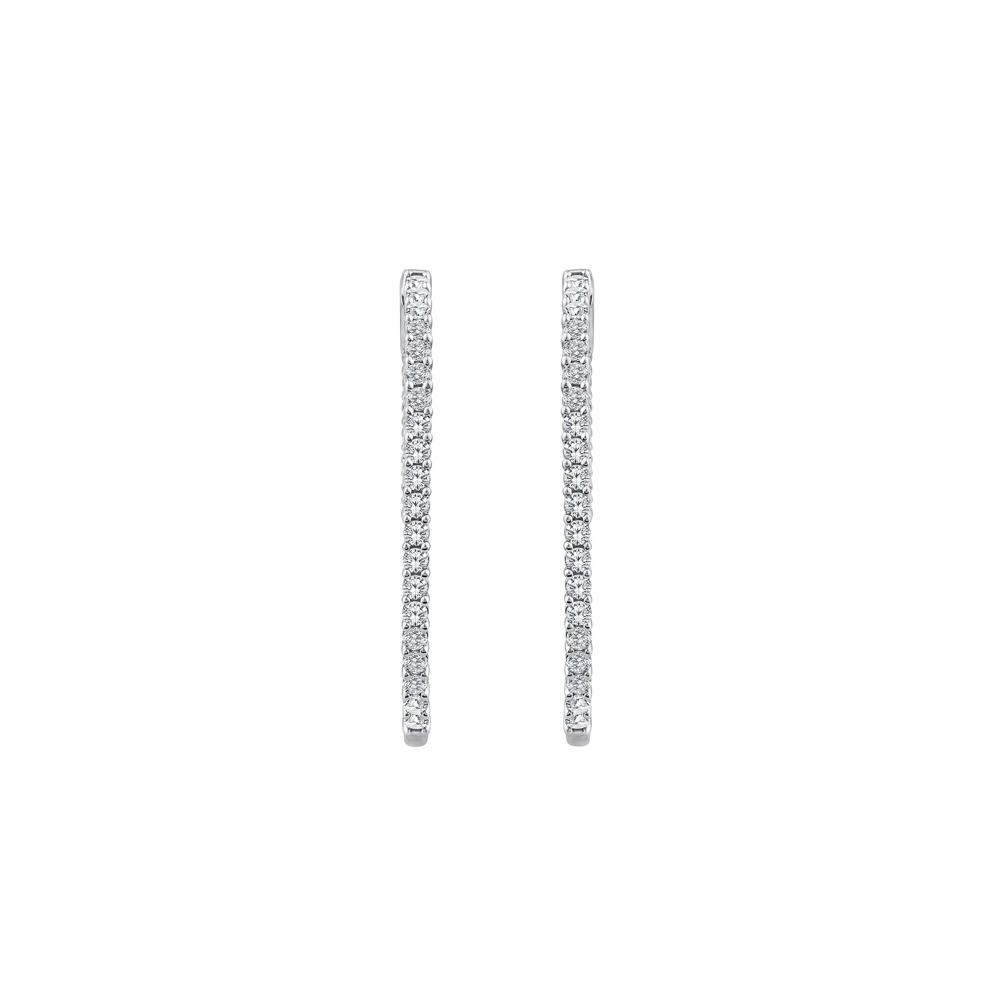 Lab Grown Diamond Hoop Earrings in 10K White Gold (3 ct. tw.) – Image 3 of 3
