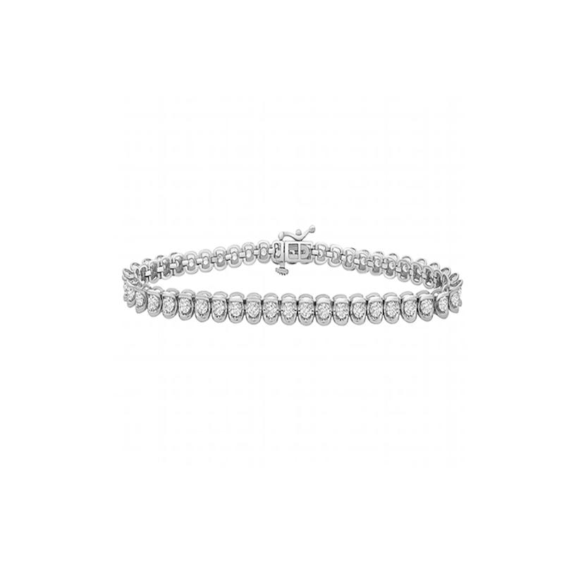 Diamond Tennis Bracelet with Half-Bezel Setting in 10K White Gold &#40;2 ct. tw.&#41; – Image 1 of 1