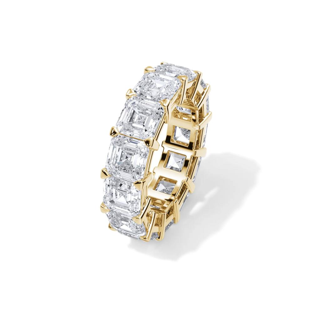 Lab Grown Diamond Asscher-Cut Eternity Band in 18K Yellow Gold (13 ct. tw.) – Image 4 of 4