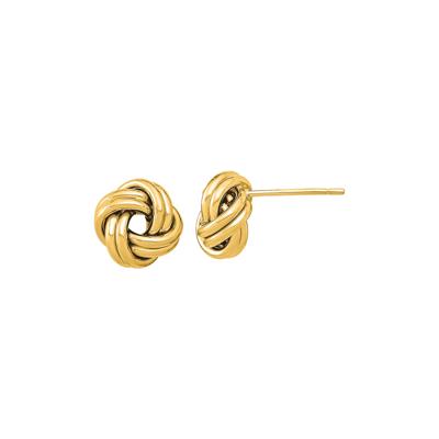 Double Knot Stud Earrings in 14K Yellow Gold