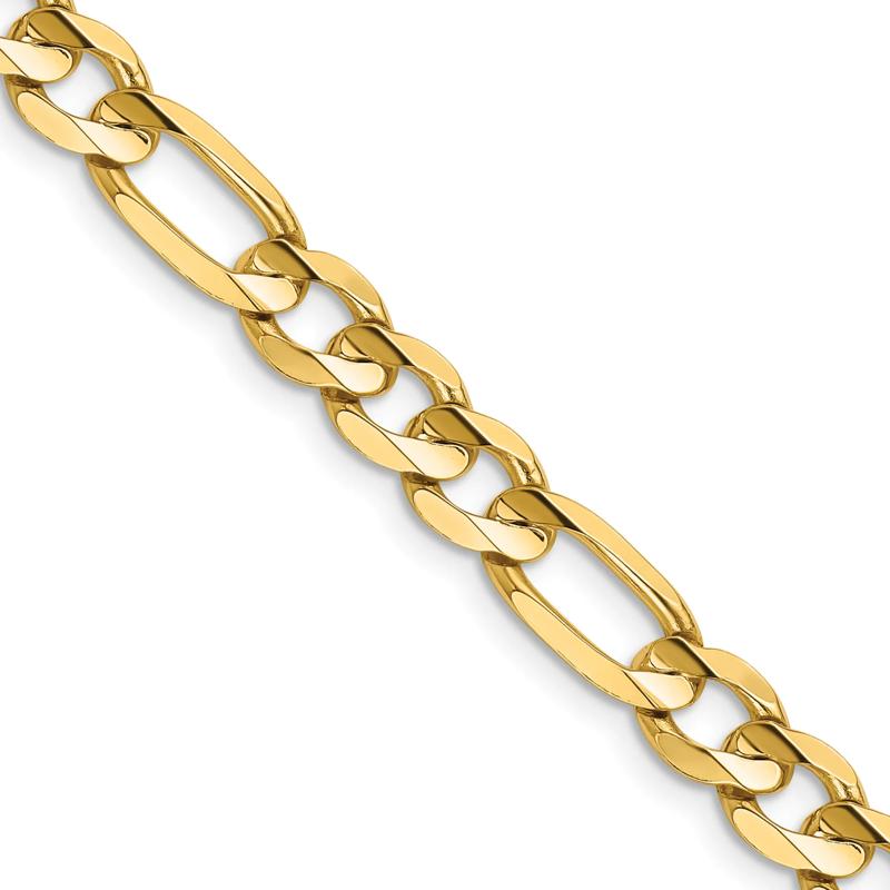 Solid Concave Figaro Open Link Chain in 14K Yellow Gold, 6.75MM, 22&rdquo; – Image 2 of 4