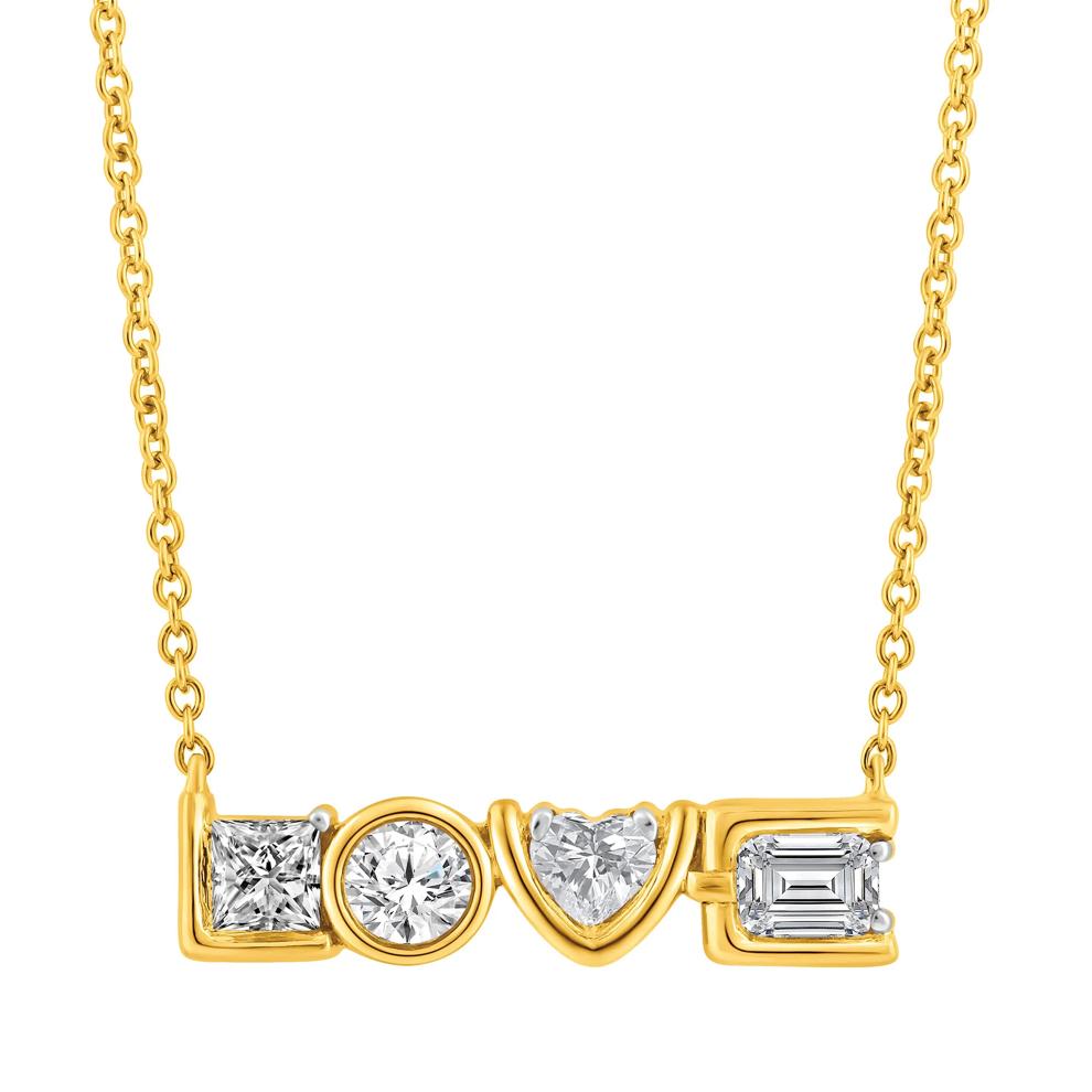 Lab Grown Diamond Love Necklace in 14K Yellow Gold (1 ct. tw.) – Image 1 of 2