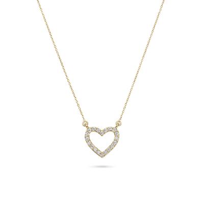Diamond Heart Pendant Necklace in 14K Gold