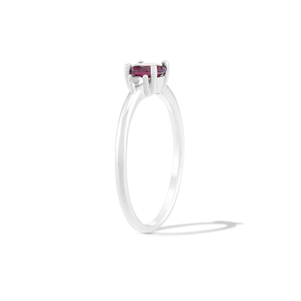 Rhodolite &amp; Lab-Created White Sapphire Ring in Sterling Silver – Image 3 of 4