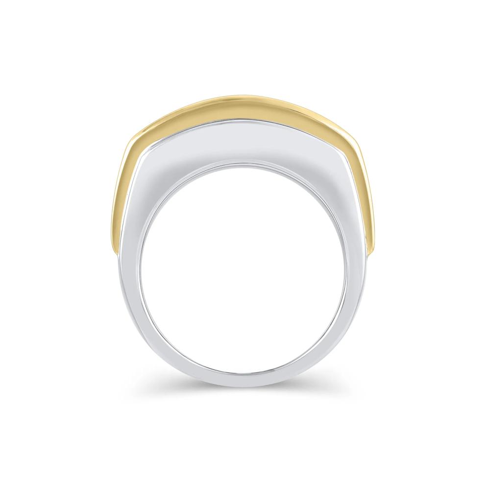Men's Lab Grown Diamond Double-Row Ring in 14K White and Yellow Gold (3 ct. tw.) – Image 2 of 5