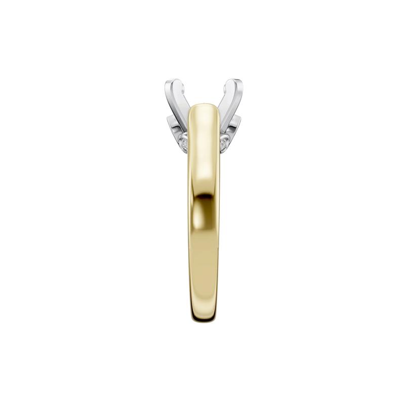 Lab Grown Diamond Accent Semi-Mount Engagement Ring in 14K White and Yellow Gold &#40;Setting Only&#41; – Image 6 of 8