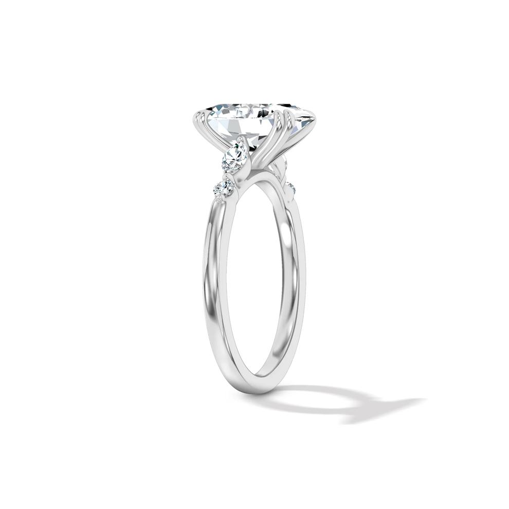 Lab Grown Diamond Oval Engagement Ring in 14K White Gold (3 1/7 ct. tw.) – Image 3 of 4