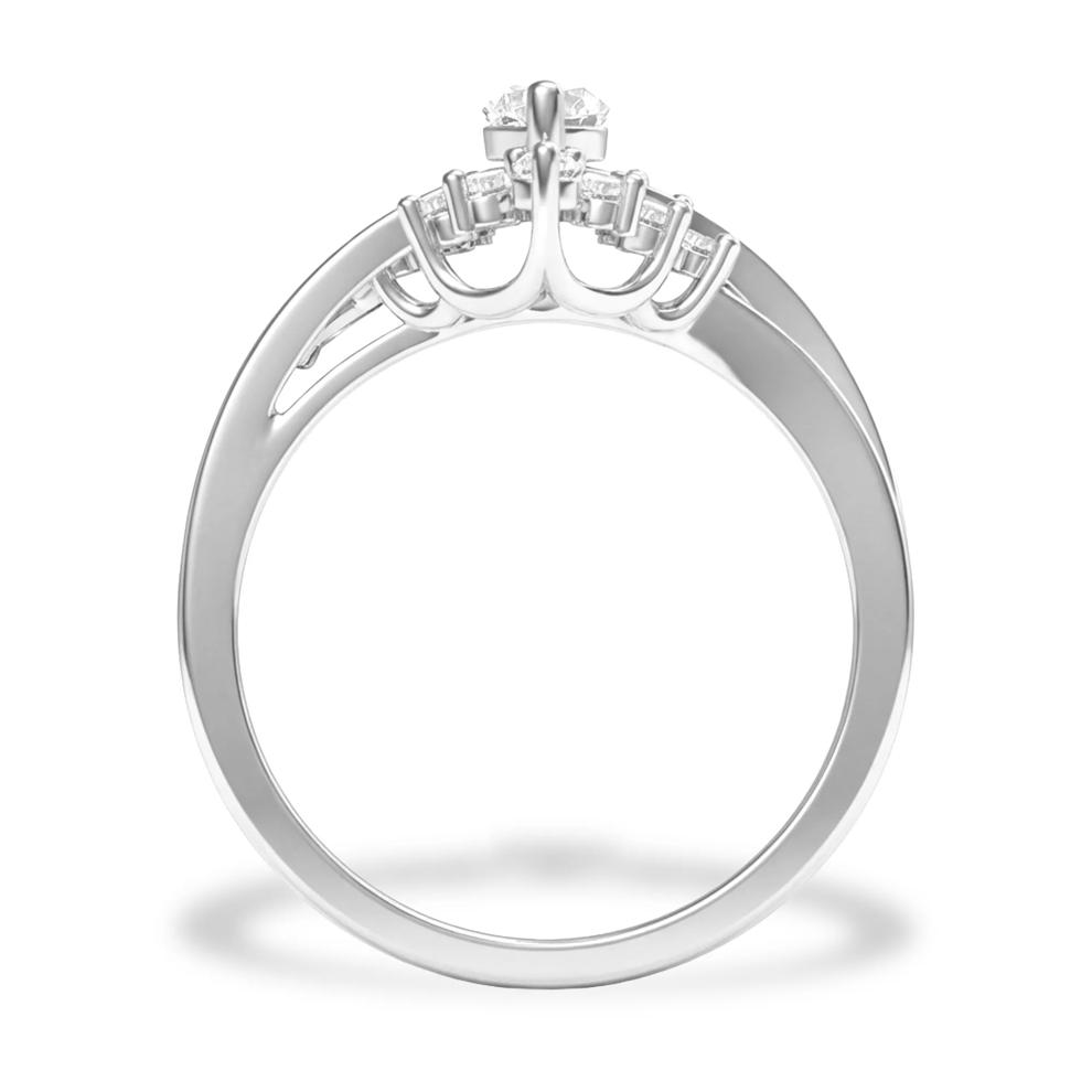 Diamond Marquise Center Engagement Ring in 14K White Gold (3/4 ct. tw.) – Image 2 of 4