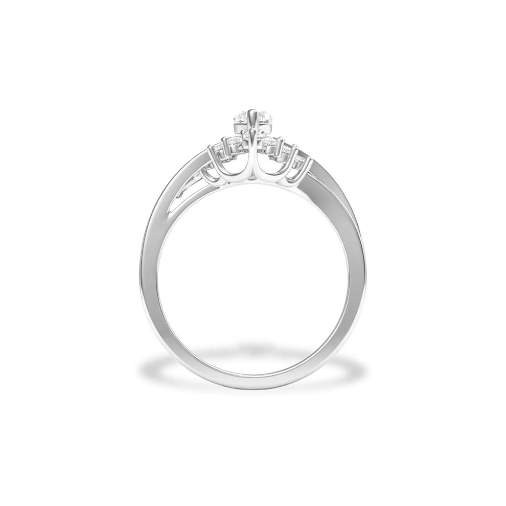 Diamond Marquise Center Engagement Ring in 14K White Gold (3/4 ct. tw.) – Image 2 of 4