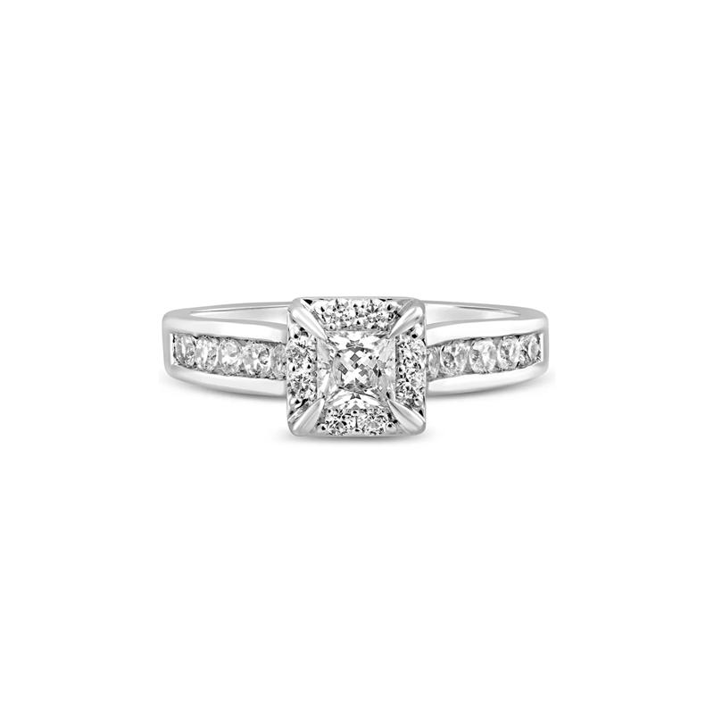 Princess-Cut Diamond Engagement Ring with Channel-Set Band in 14K White Gold &#40;2 ct. tw.&#41; – Image 1 of 3
