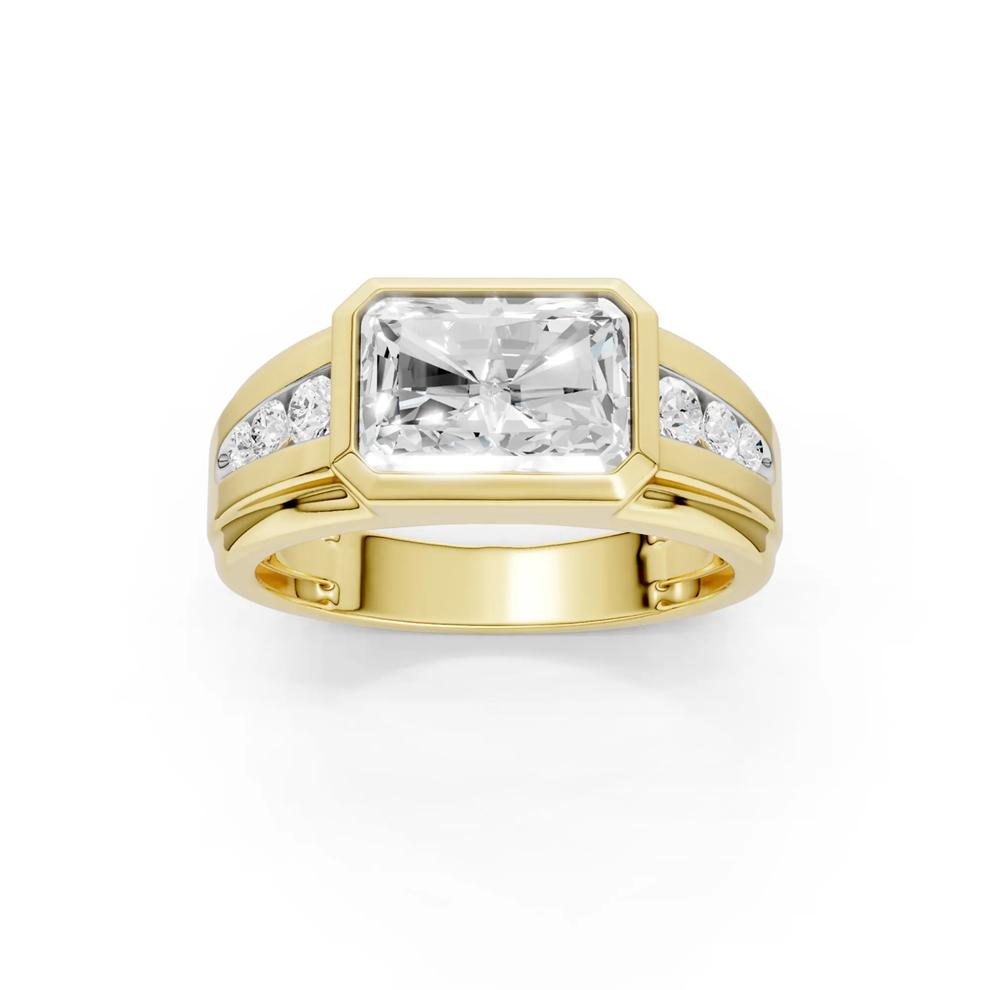 Men's Lab Grown Diamond Radiant Channel-Set Band in 10K Yellow Gold (3 1/4 ct. t.w) – Image 1 of 4