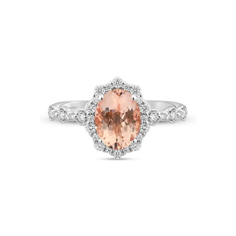 Morganite and Diamond Engagement Ring in 14K White Gold &#40;3/8 ct. tw.&#41; – Image 1 of 3