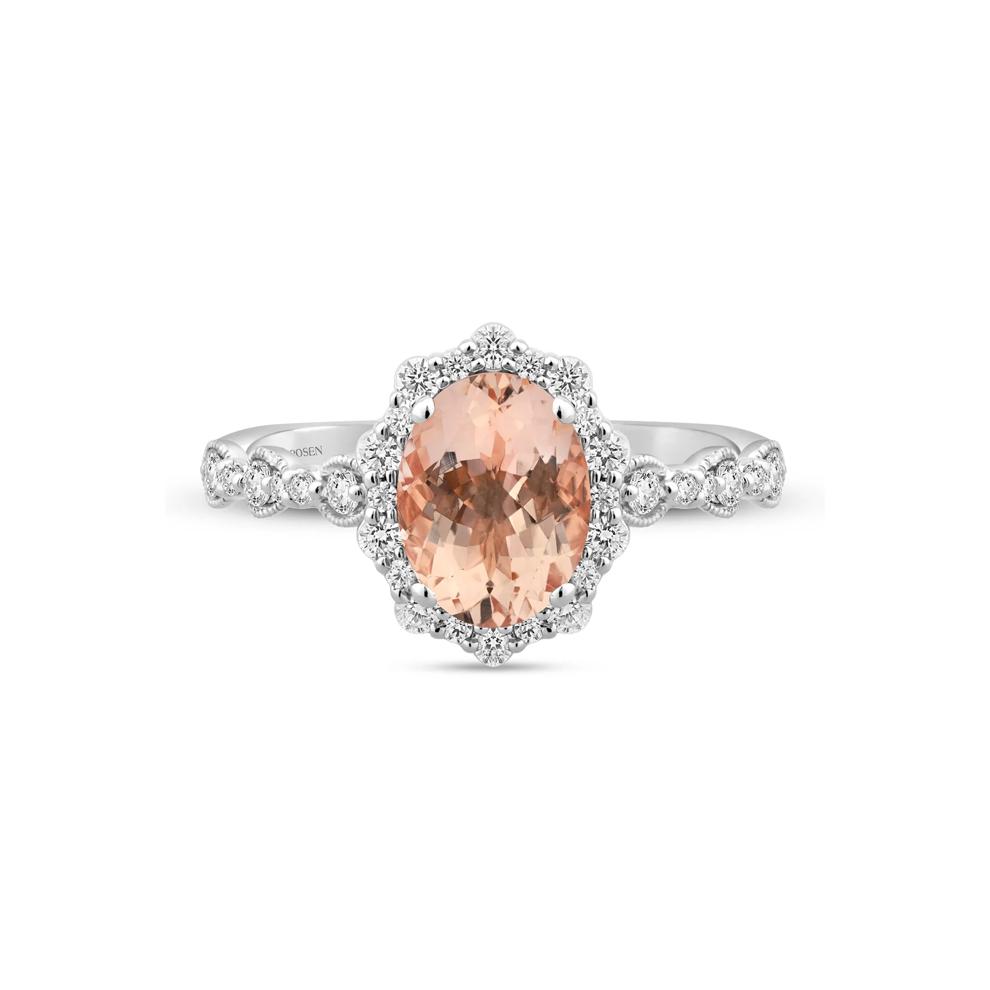 Morganite and Diamond Engagement Ring in 14K White Gold (3/8 ct. tw.) – Image 1 of 3