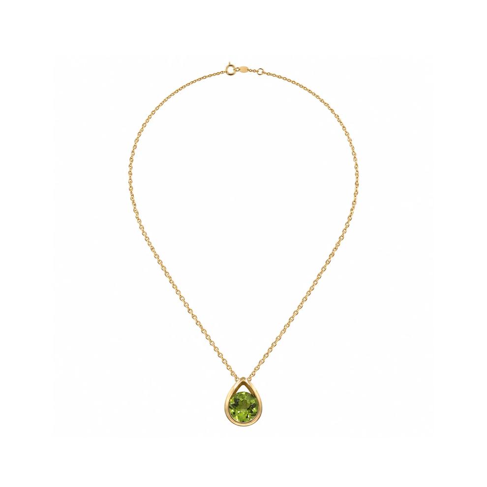 Round Peridot Pendant in 10K Yellow Gold – Image 3 of 3