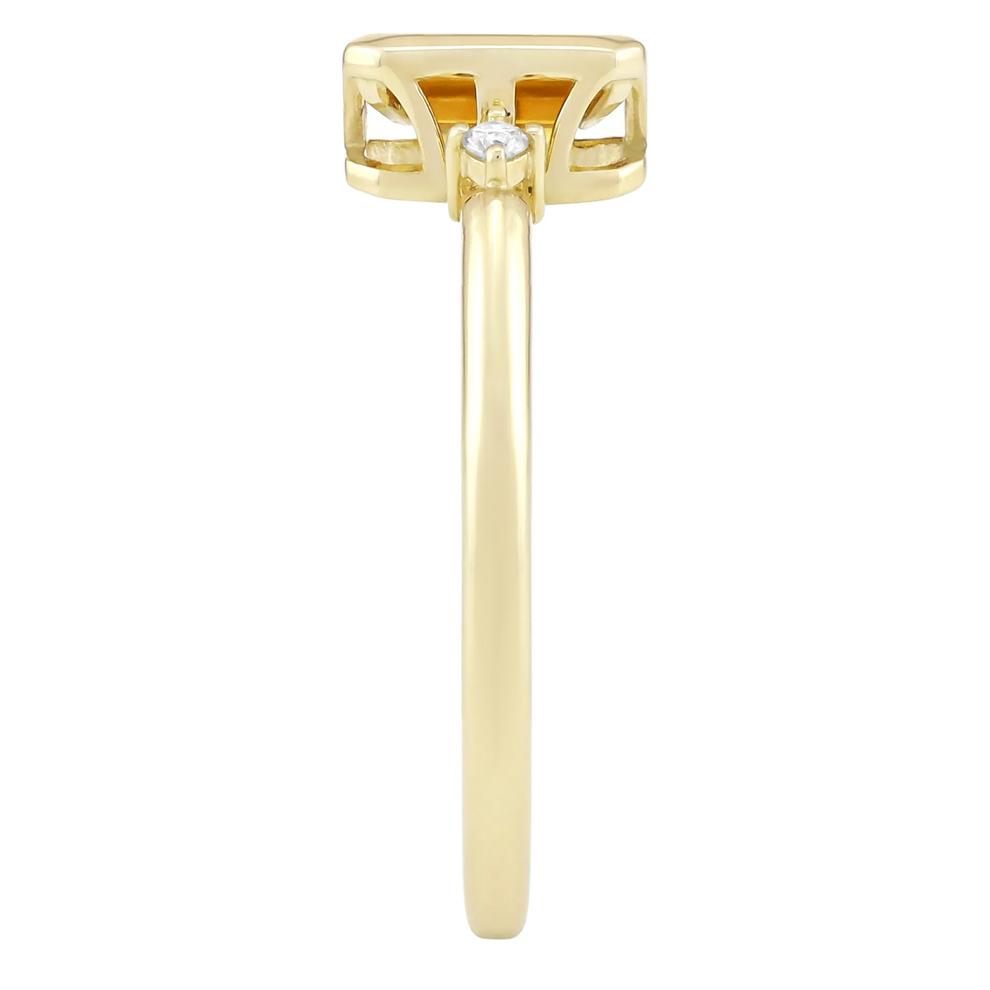 Emerald-Cut Citrine and Diamond Accent Ring in 10K Yellow Gold – Image 3 of 3
