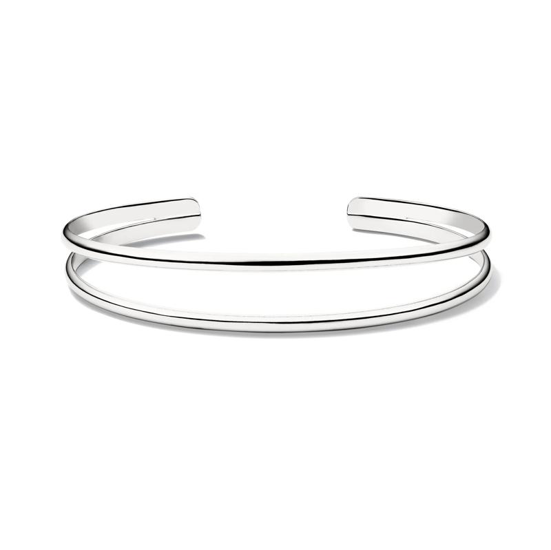 Split Cuff Bangle Bracelet in Sterling Silver – Image 1 of 2