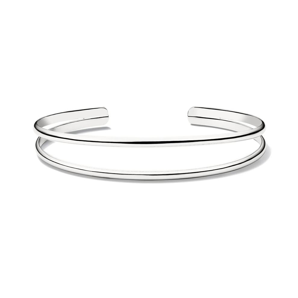 Split Cuff Bangle Bracelet in Sterling Silver – Image 1 of 2