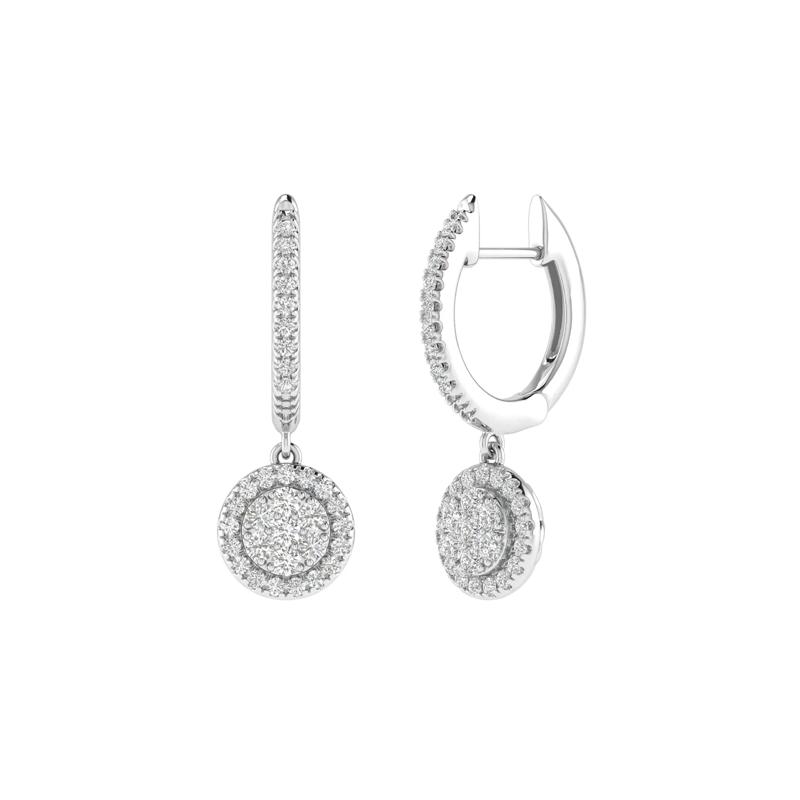 Diamond Drop Earrings in 14K White Gold &#40;1/2 ct. tw.&#41; – Image 1 of 1
