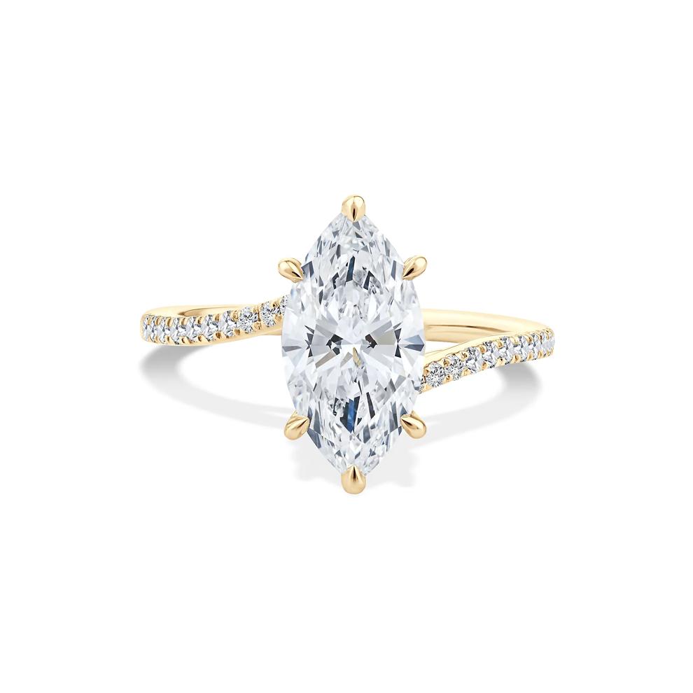Lab Grown Diamond Marquise Bypass Engagement Ring in 18K Yellow Gold (2 1/4 ct. tw.) – Image 1 of 4