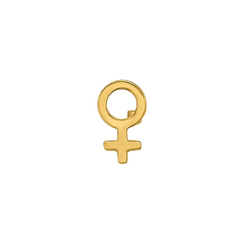 Polished Female Symbol Nose Stud in 14K Yellow Gold, 20 Gauge – Image 3 of 3