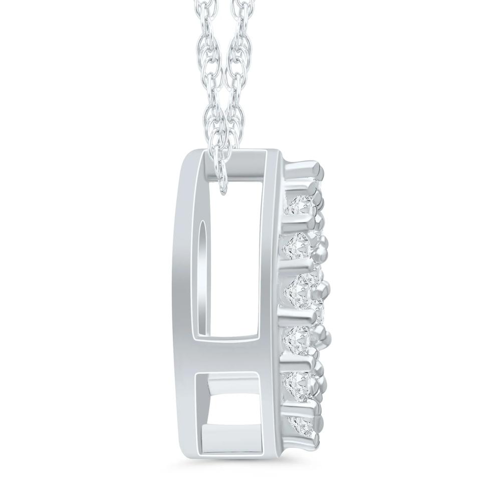 Diamond Accent Initial O Pendant in 10K White Gold – Image 2 of 3