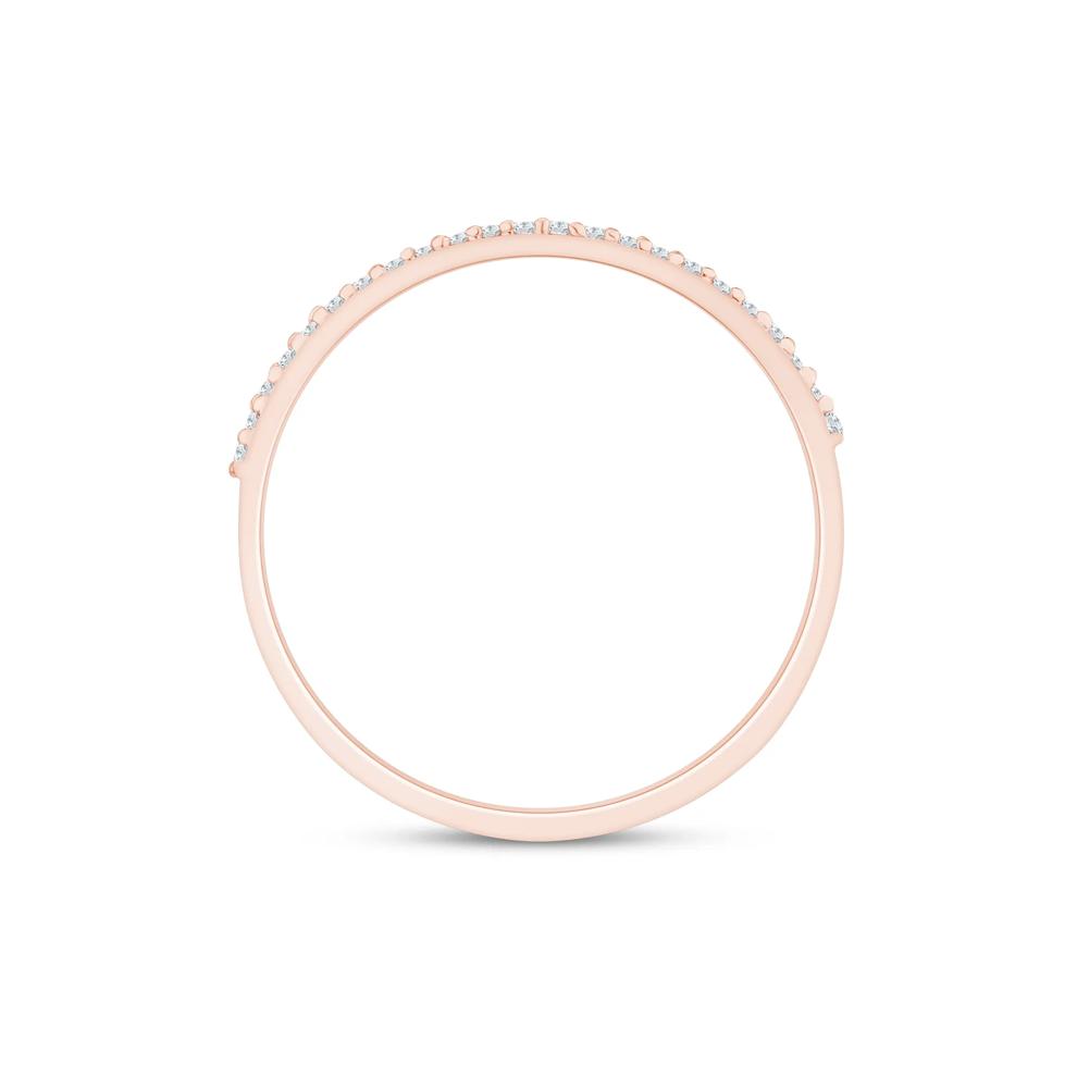 Double Row Diamond Stack Band in 10K Rose Gold (1/8 ct. tw.) – Image 2 of 3