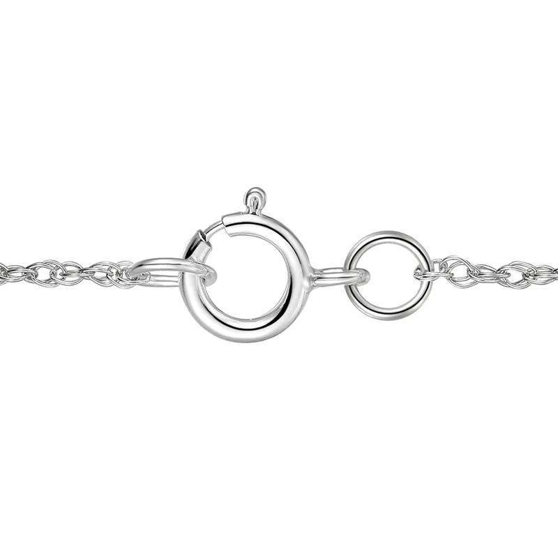 Loop Cross Pendant in 10K White Gold &#40;1/10 ct. tw.&#41; – Image 3 of 3